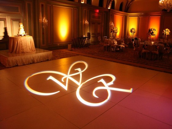 Dance Floor Monogram Gobo Light Wedding Logo Monogram MG 